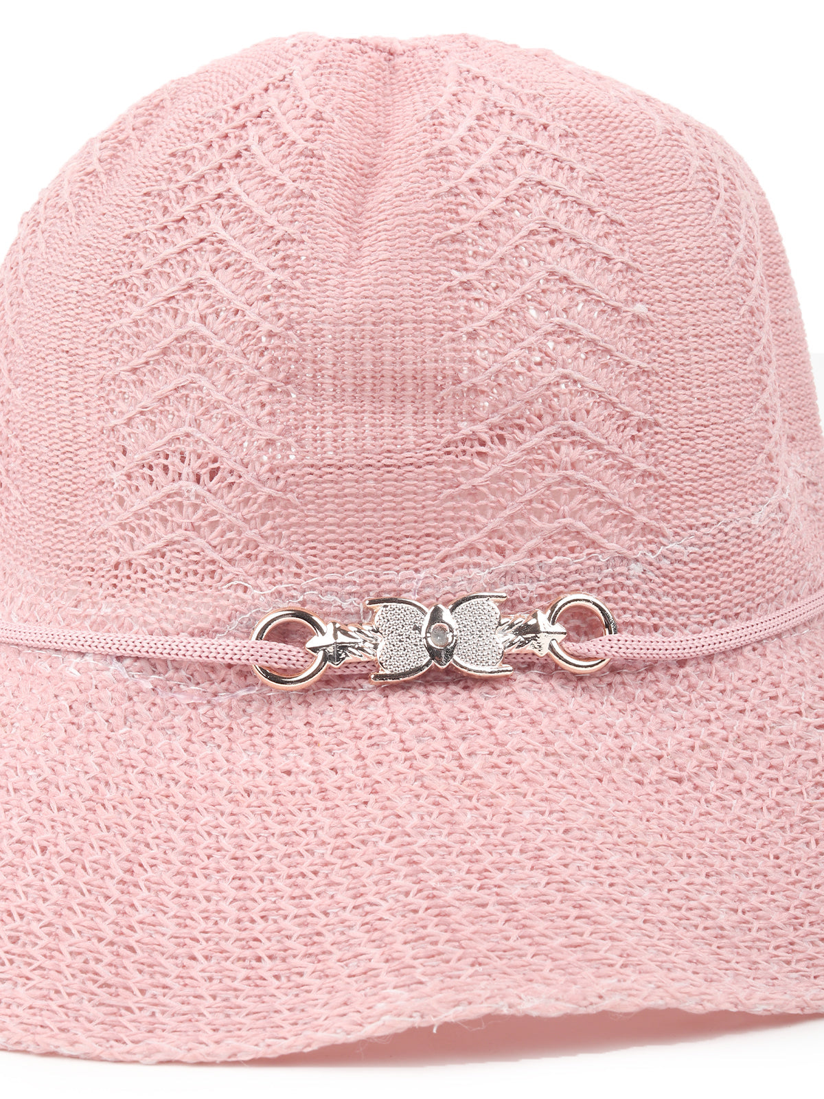 Odette Lilac Self Design Embellished Sun Hat For Women