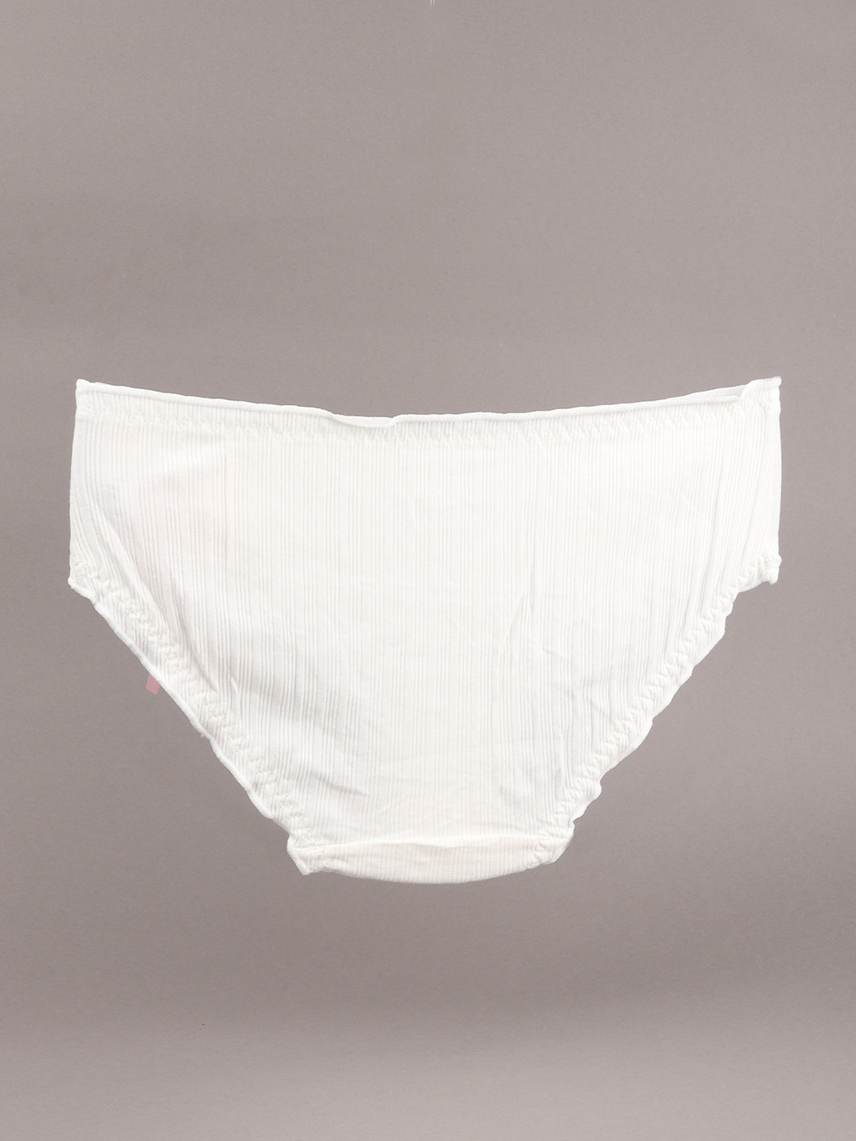 Odette White Bow Embellished Cotton Hipster Panty For Women
