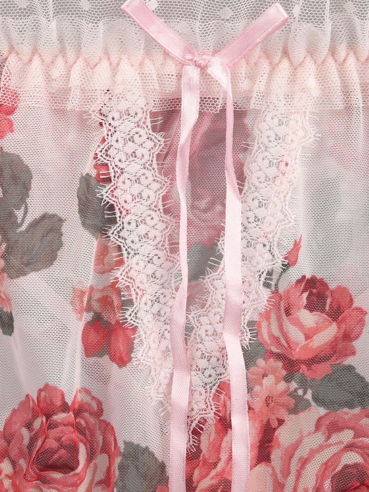 Odette Multicolor Printed And Laced Polyester Hipster Panty For Women