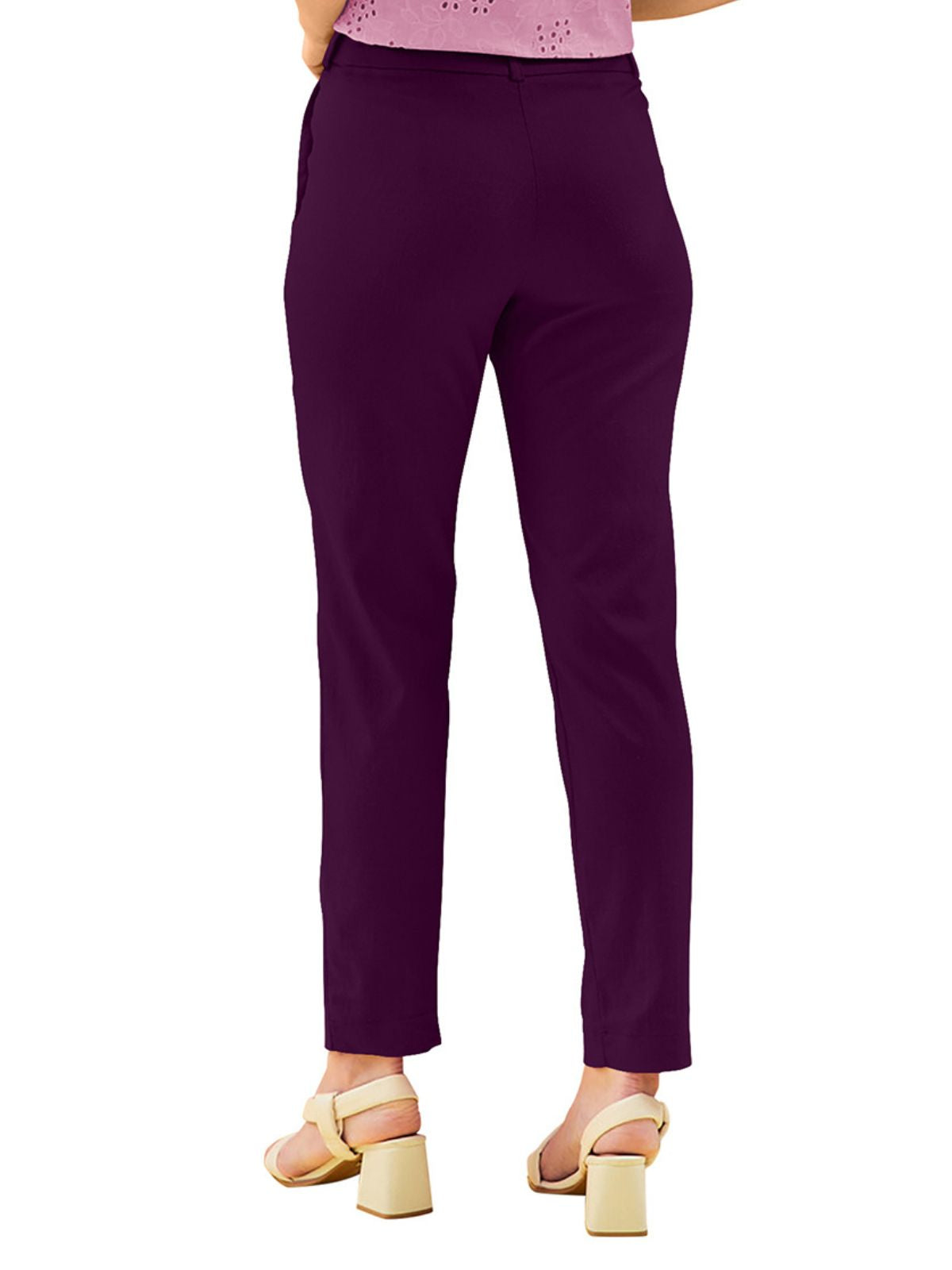 Odette Purple Polyester Trouser For Women