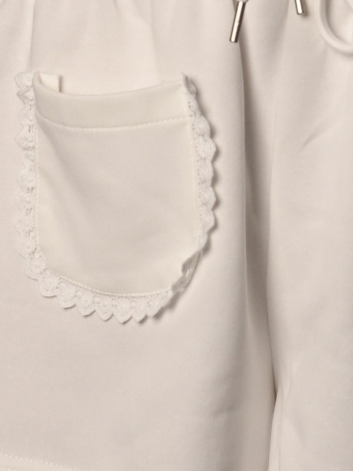 Odette White Cotton Jersey Solid Regular Shorts for Women
