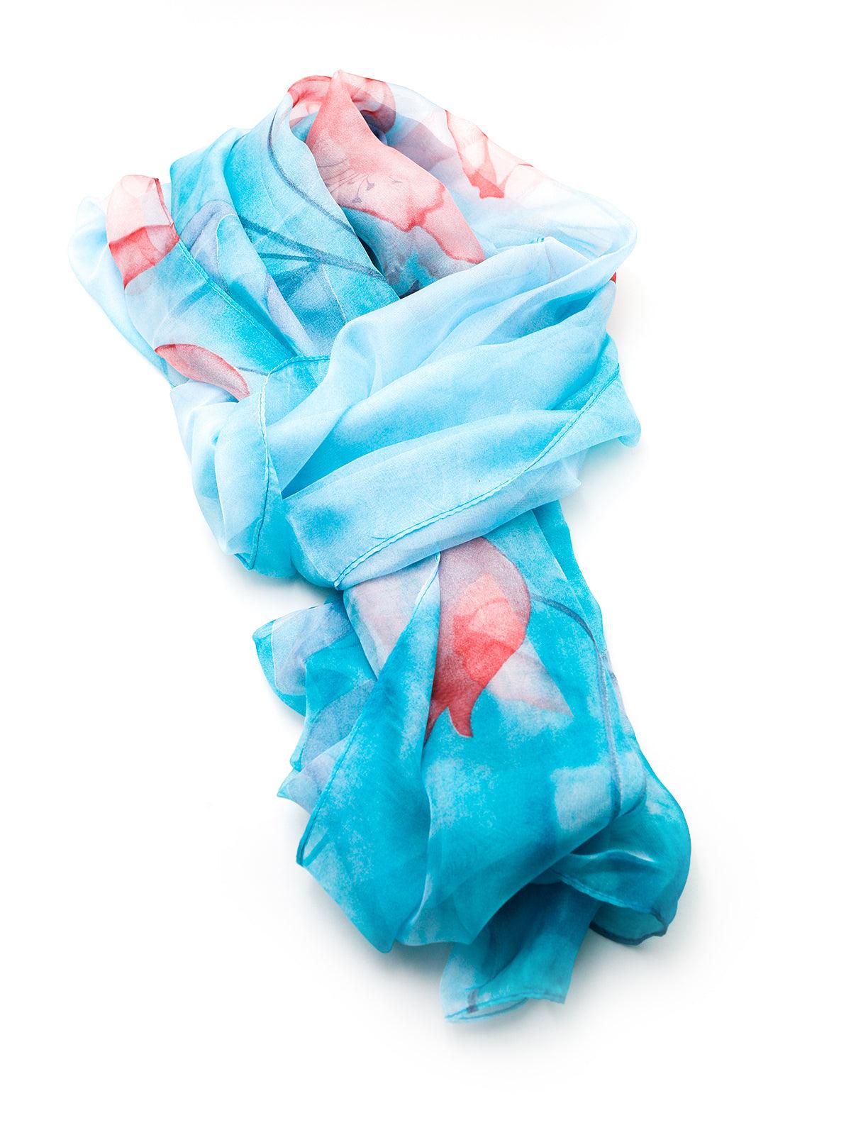 Double-shaded aqua green scarf - Odette