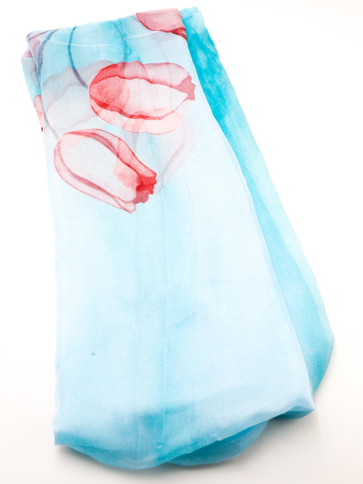 Double-shaded aqua green scarf - Odette