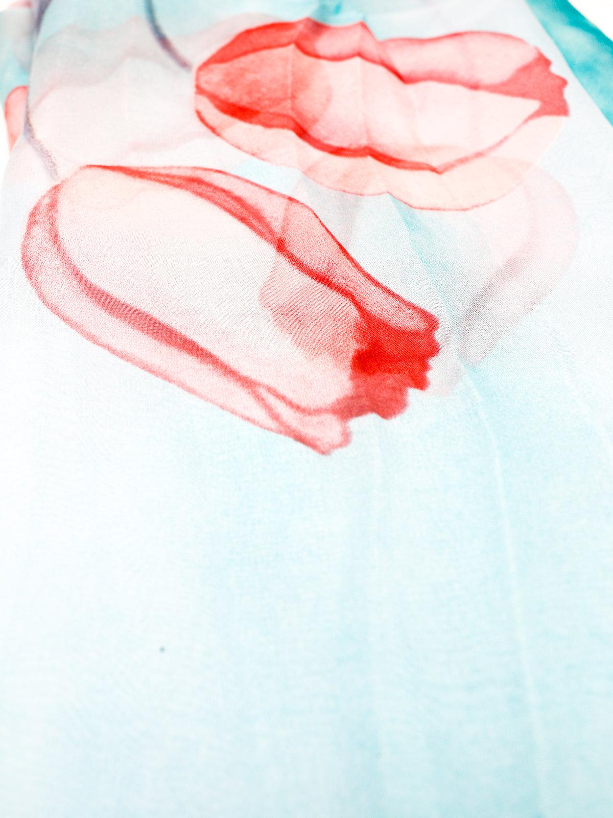 Double-shaded aqua green scarf - Odette