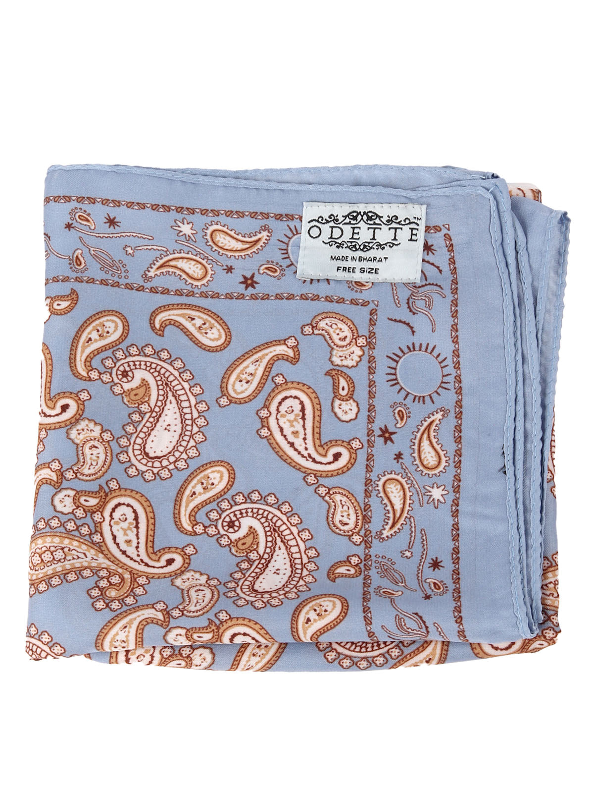 Odette Blue Printed Satin Scarf