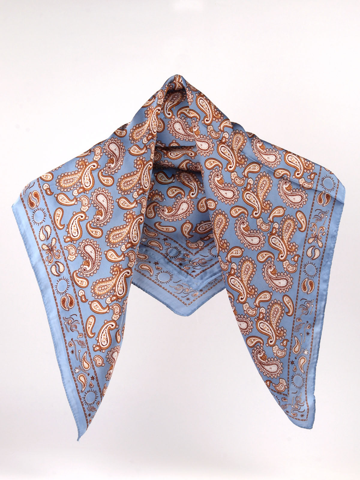Odette Blue Printed Satin Scarf