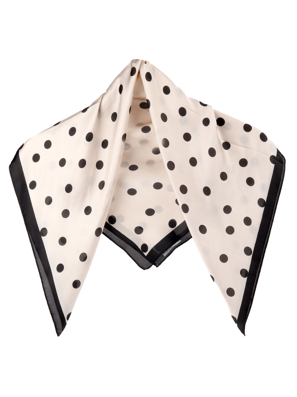 Odette Beige and Black Printed Satin Scarf For Women
