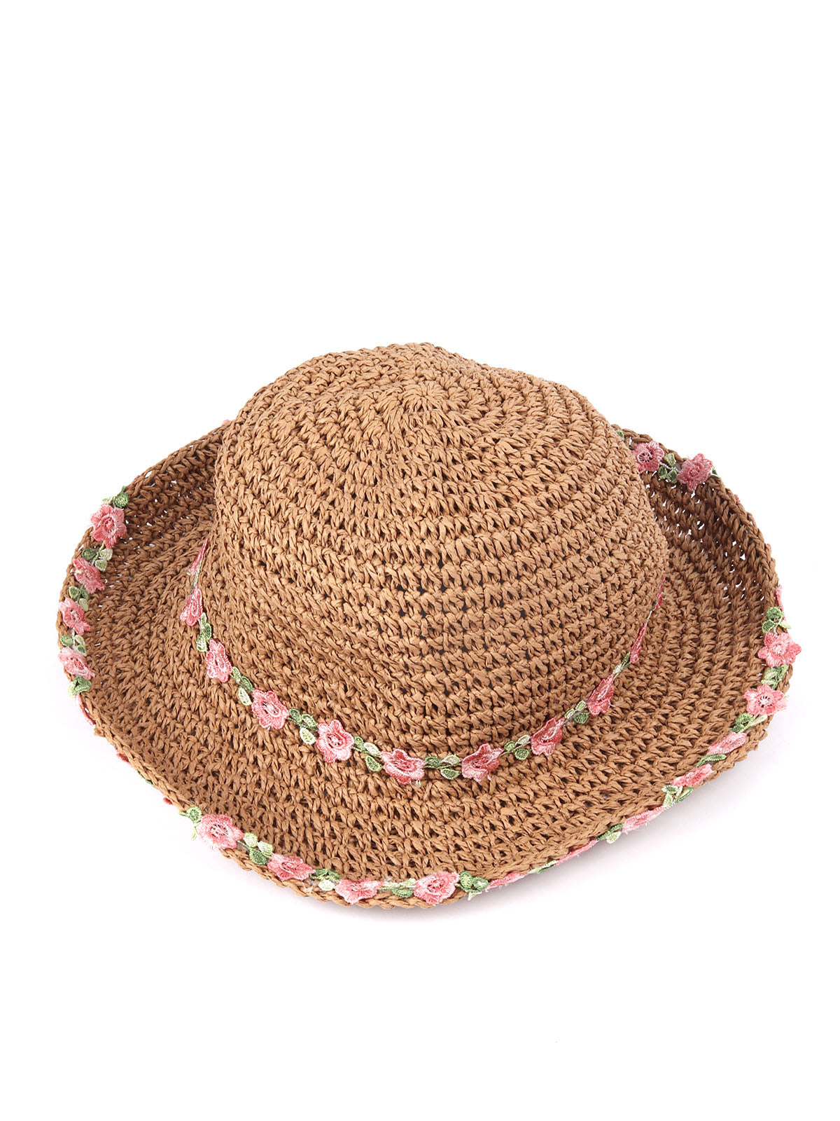 Odette Tan Self Design Embellished Sun Hat For Women