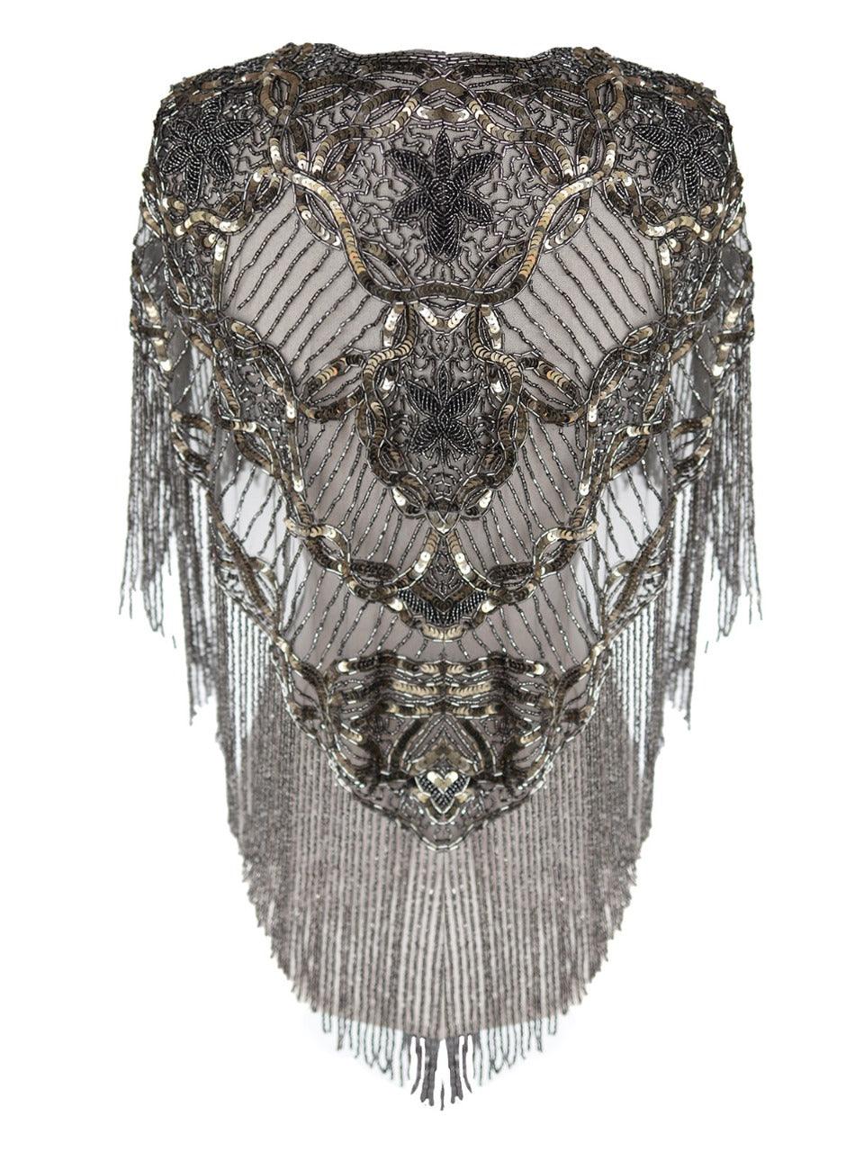 Luxurious Grey Beaded cape - Odette