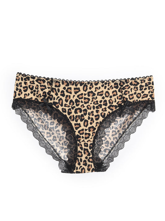 Odette Brown Printed Polyester Hipster Panty For Women