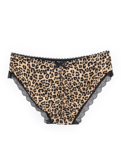 Odette Brown Printed Polyester Hipster Panty For Women