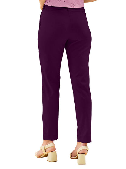 Odette Purple Polyester Trouser For Women