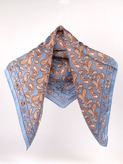 Odette Blue Printed Satin Scarf